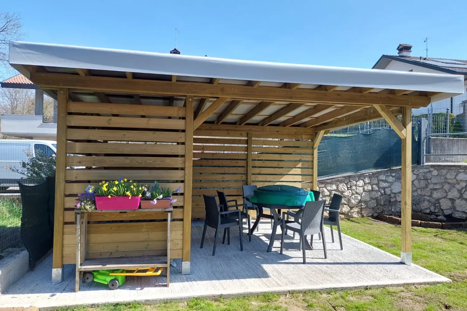pergola in pino nordico trattato in autoclave