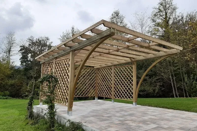 posto auto singolo legno di pino nordico autoclave con archi