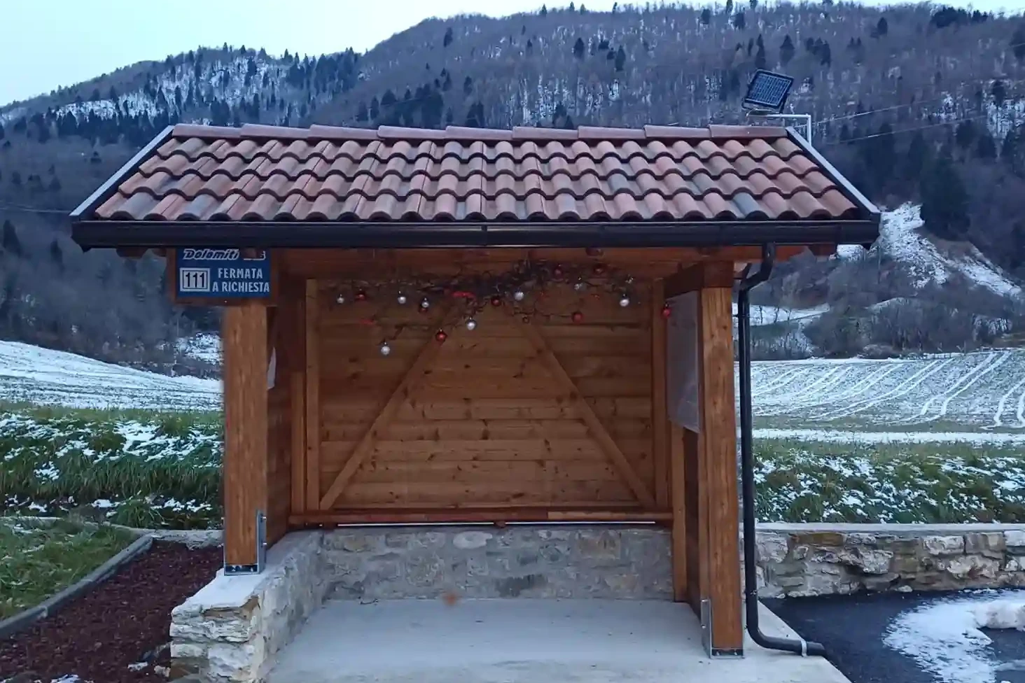 struttura per pensilina in legno di larice