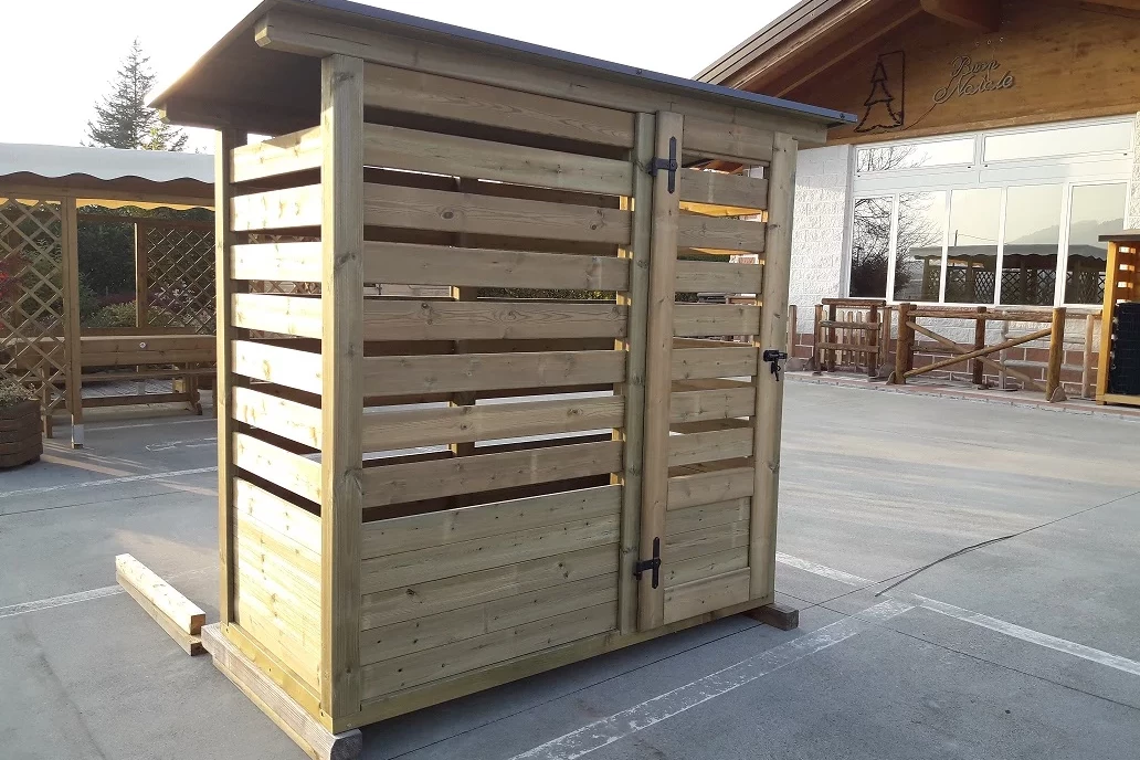 legnaia in legno di pino autoclave con porta