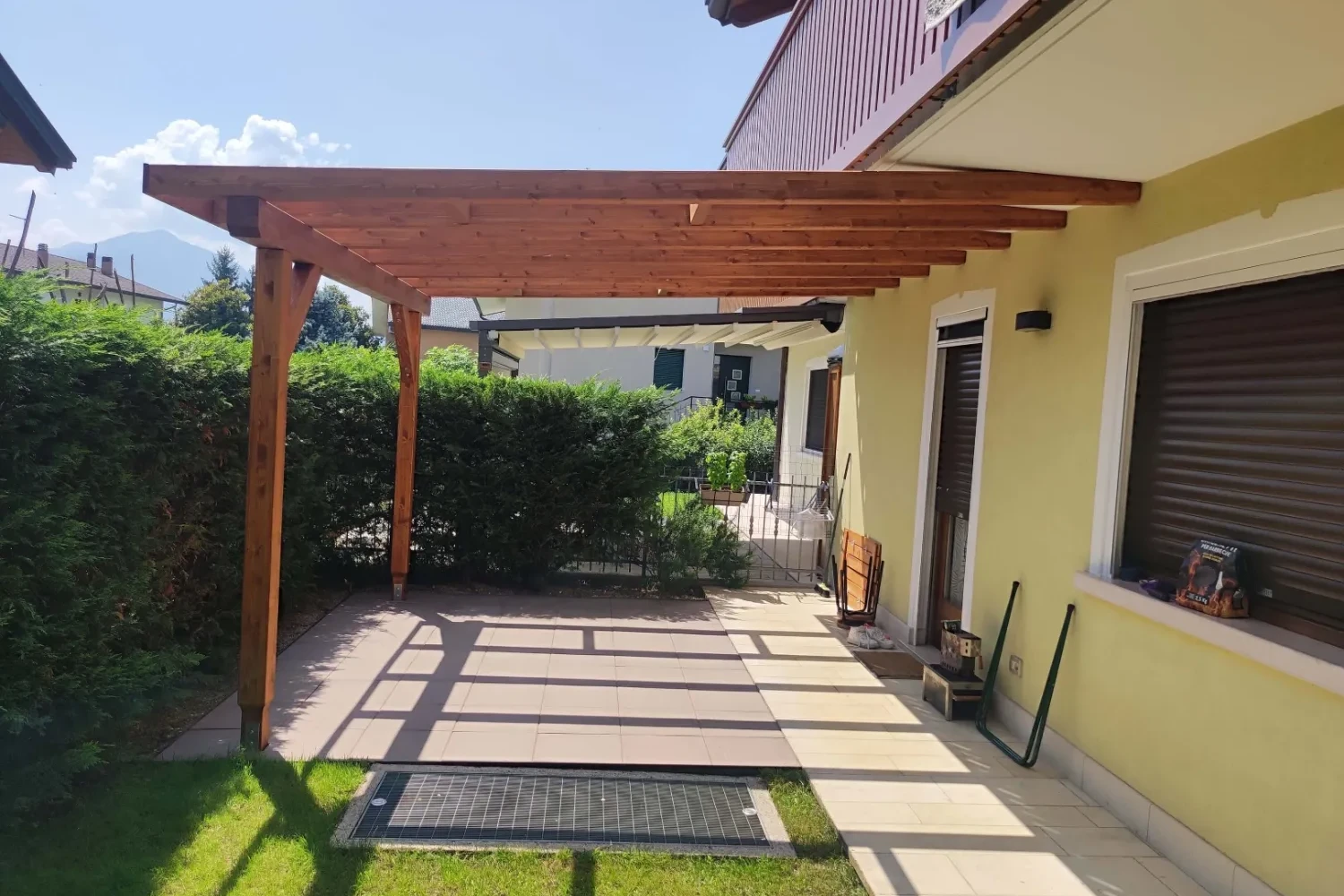 pergola addossata legno lamellare abete