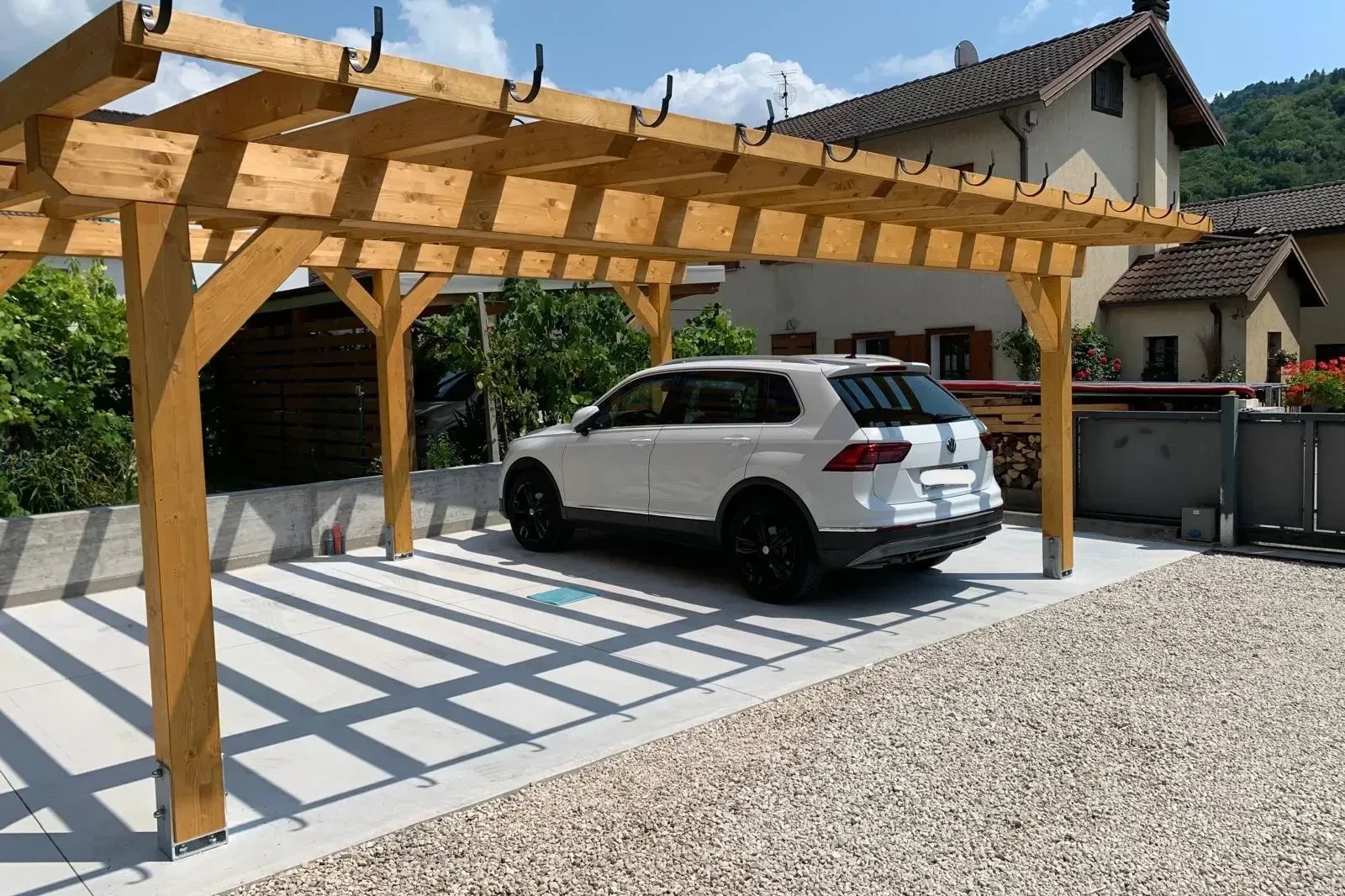carport doppio in legno di abete