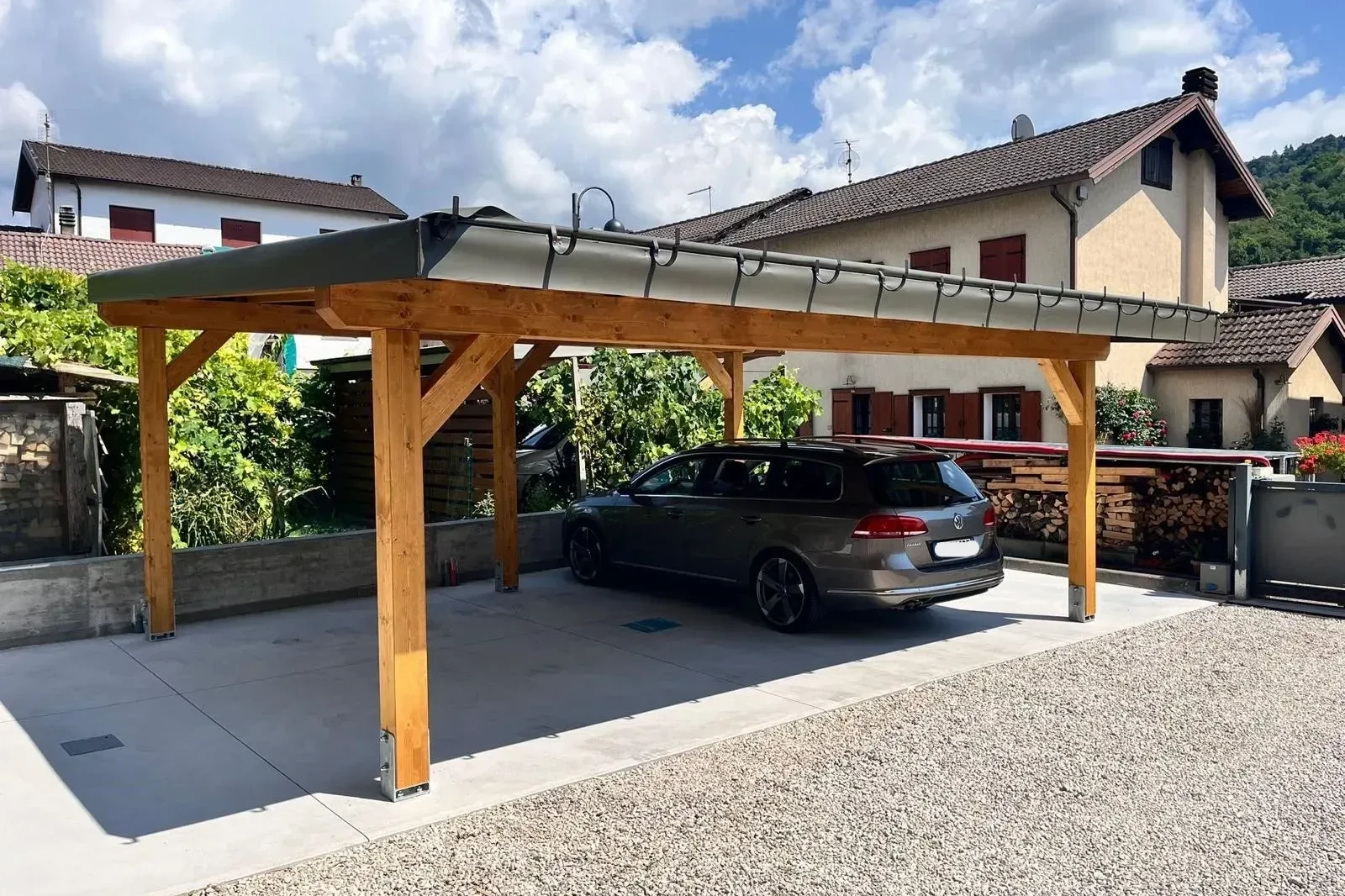 posto auto doppio in legno di abete