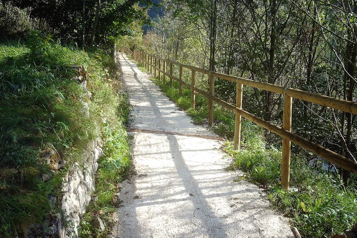 Recinzione rustica in legno con corrimano e singola fila di mezzi pali