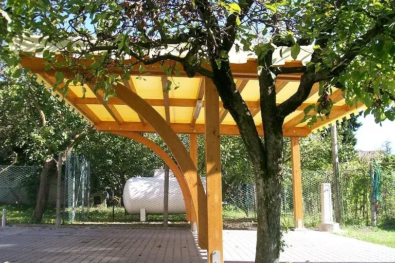 copertura per auto in legno di abete doppio posto auto