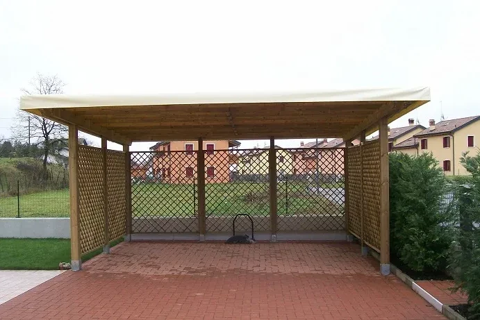 tettoia auto posti doppi in legno di pino nordico senza archi